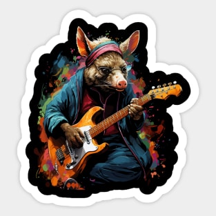 Aardvark Playing Guitar Sticker